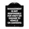 Signmission Management Is Not Responsible for Theft or Damage to Vehicles or Contents Alum, 24" H, BW-1824-23878 A-DES-BW-1824-23878 - alternate 1